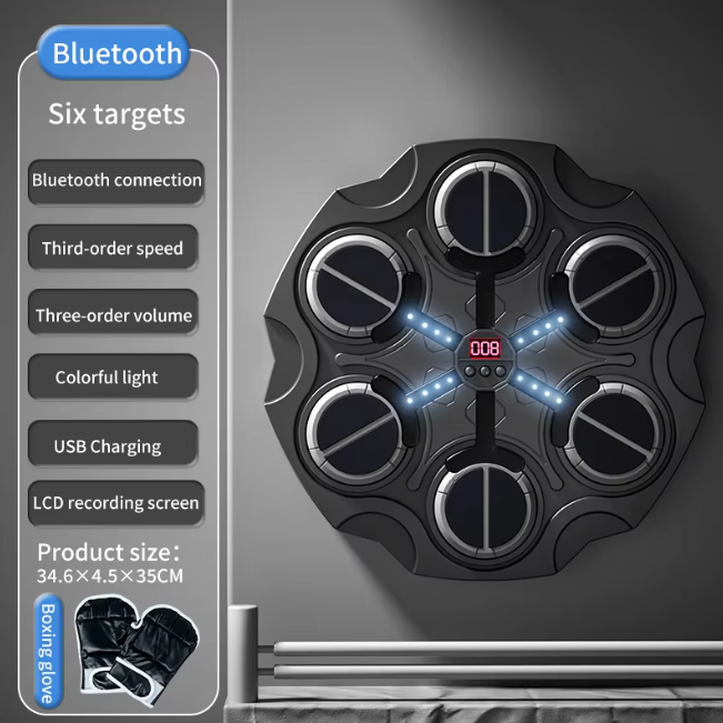 6 Keys Bluetooth Boxing Target With Cool Lights