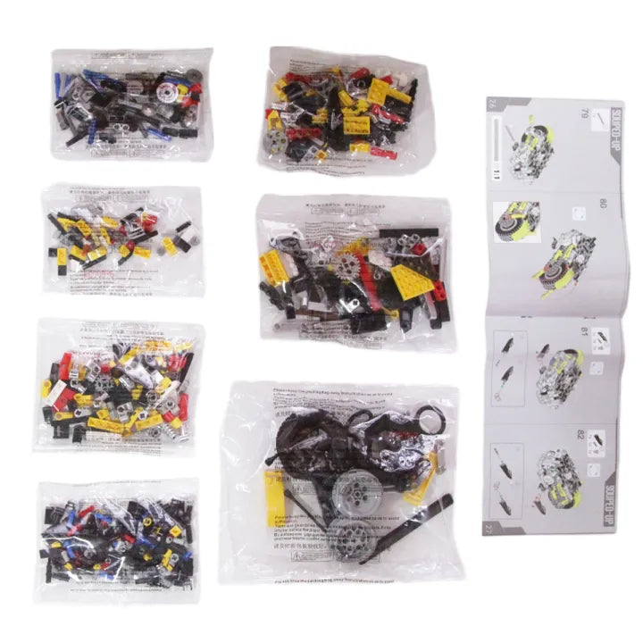 DIY Bee Scooter Model Bricks Set - 558+Pcs