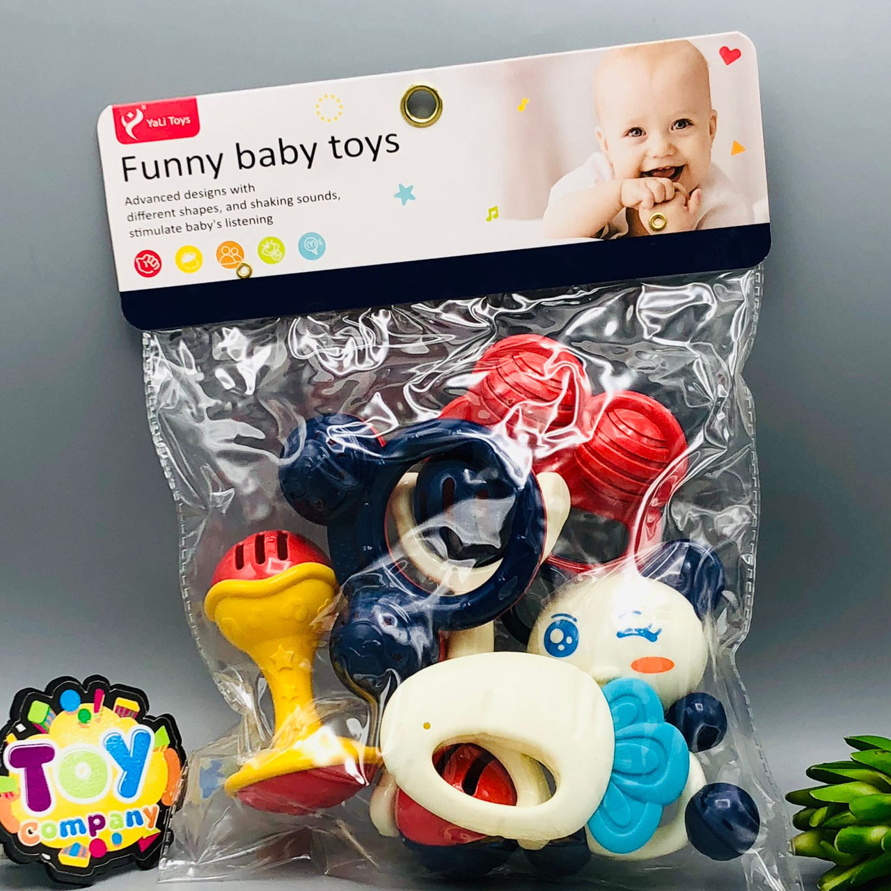 6Pcs Funny Baby Teether & Rattle Set