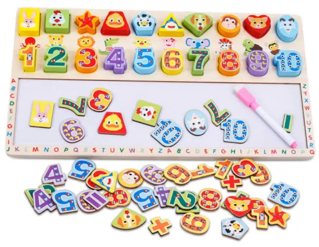 Wooden 3in1 Digital Shape Board