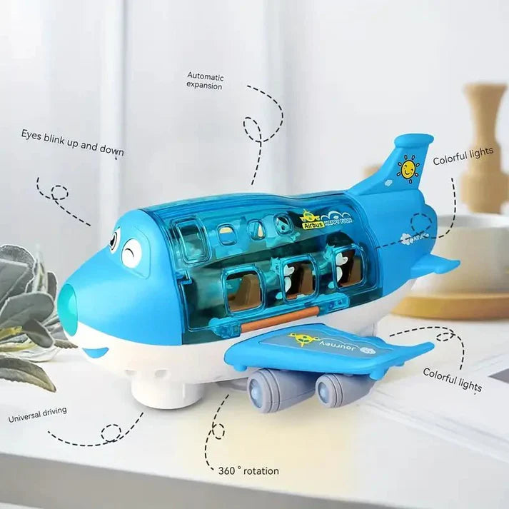 Battery Operated Airliner Toy With Light & Sound - Blue