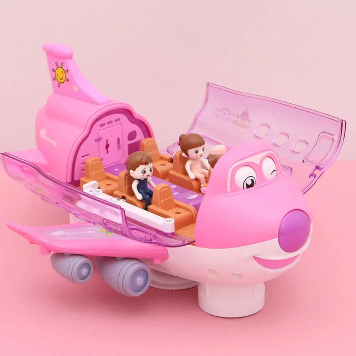 Battery Operated Airliner Toy With Light & Sound - Pink