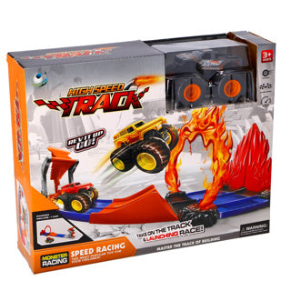 Manual High Speed Launching Monster Racing Track Set