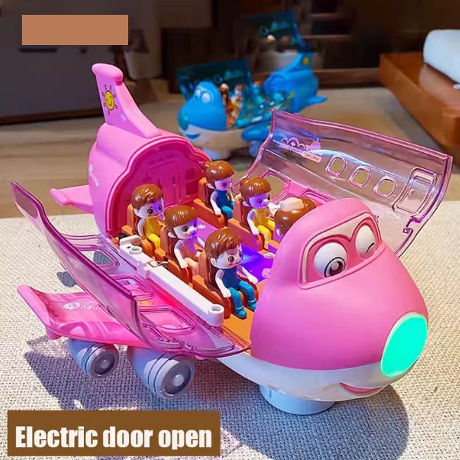 Battery Operated Airliner Toy With Light & Sound - Pink