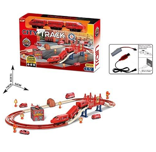 36Pcs DIY Electric Fire-Fighting Harmony Train Track Set