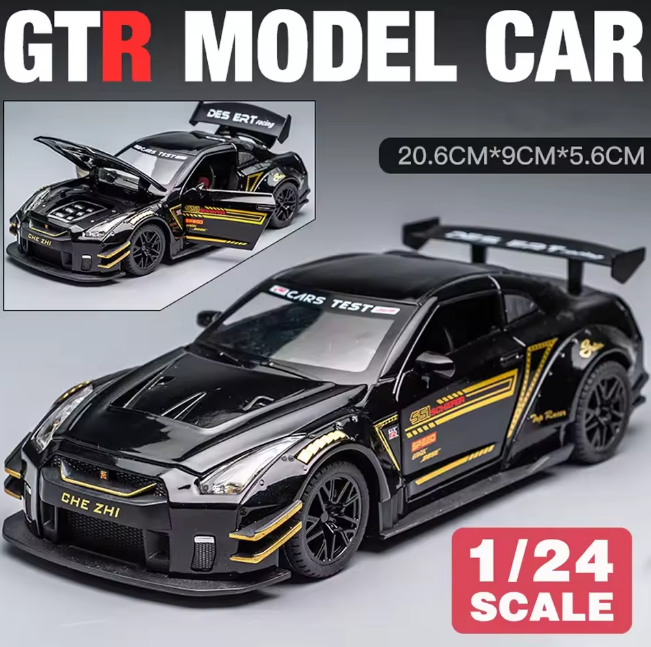 1:24 Diecast Nissan GTR R35 Model With Smoke