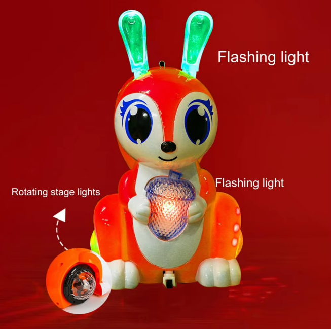 Electric Rotating Squirrel Toy With Light & Music