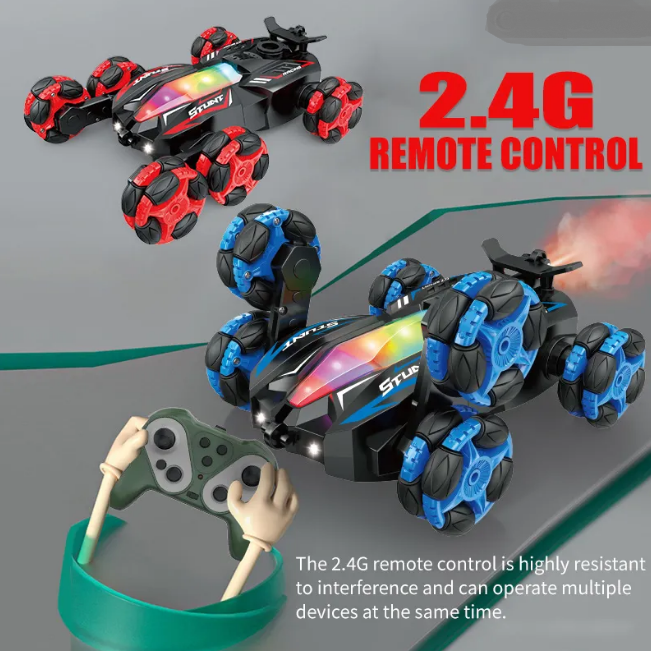 2.4GHz Remote & Watch Control 6 Wheels Stunt Spray Car