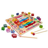 Thumbnail for 4in1 Wooden Montessori Funny Fishing & Xylophone Game Board