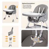 Thumbnail for Kidilo 4in1 Convertible High Chair For Kids-Gray