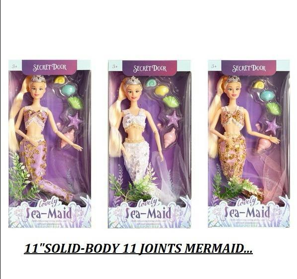 11* Inches Movable Joints Solid Body Sea-Maid