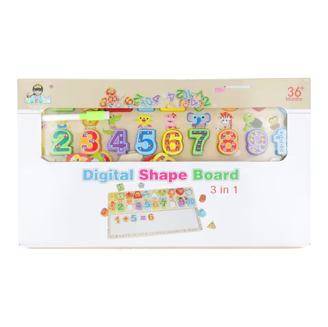 Wooden 3in1 Digital Shape Board