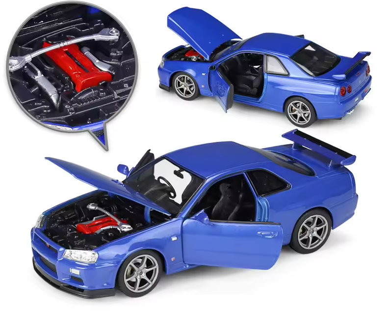 Welly 1:24 Diecast Nissan Skyline GTR R34 Model Car