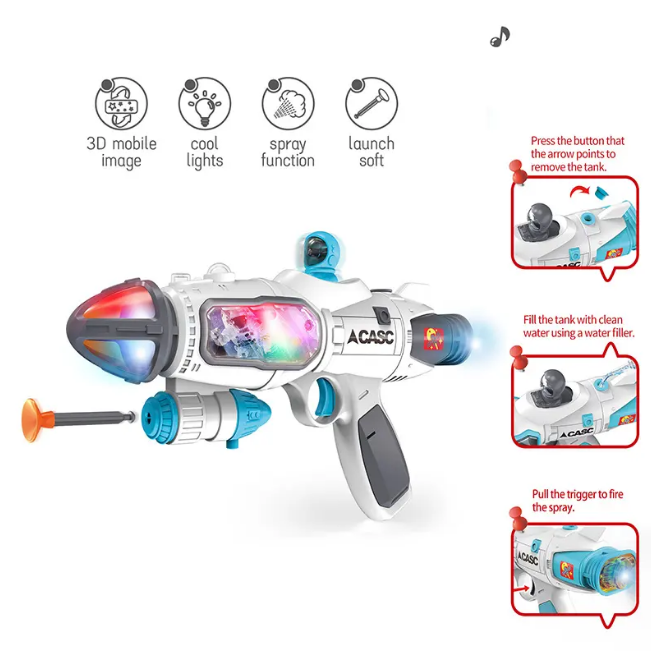 Space Exploration Musical Gun With Light & Spray