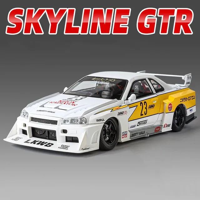 1:24 Diecast Nissan Skyline GTR R34 S15 Modified Model