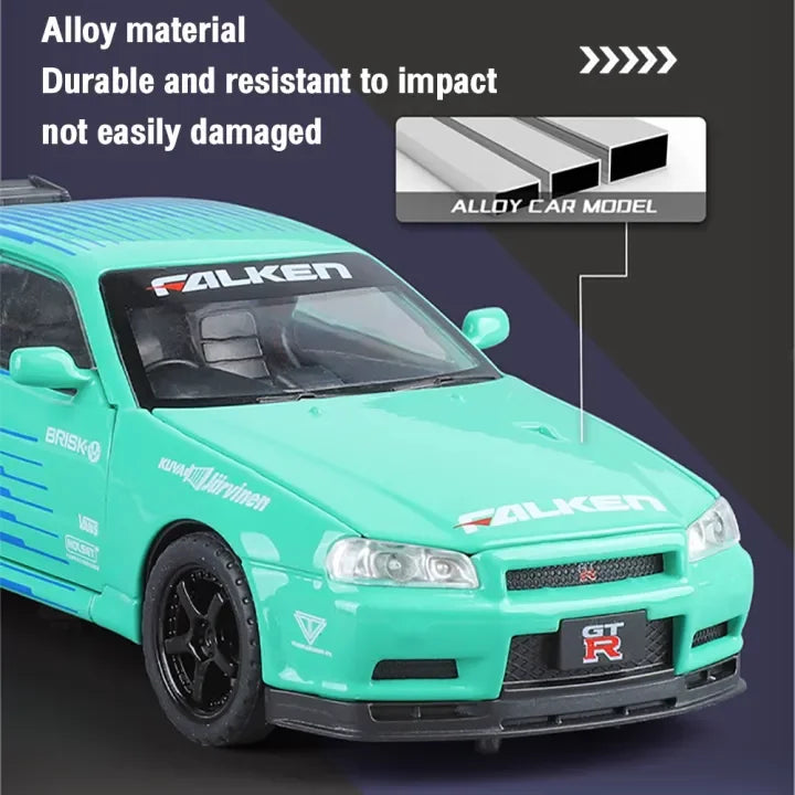 1:32 Diecast Nissan Skyline GTR R34  Model Car