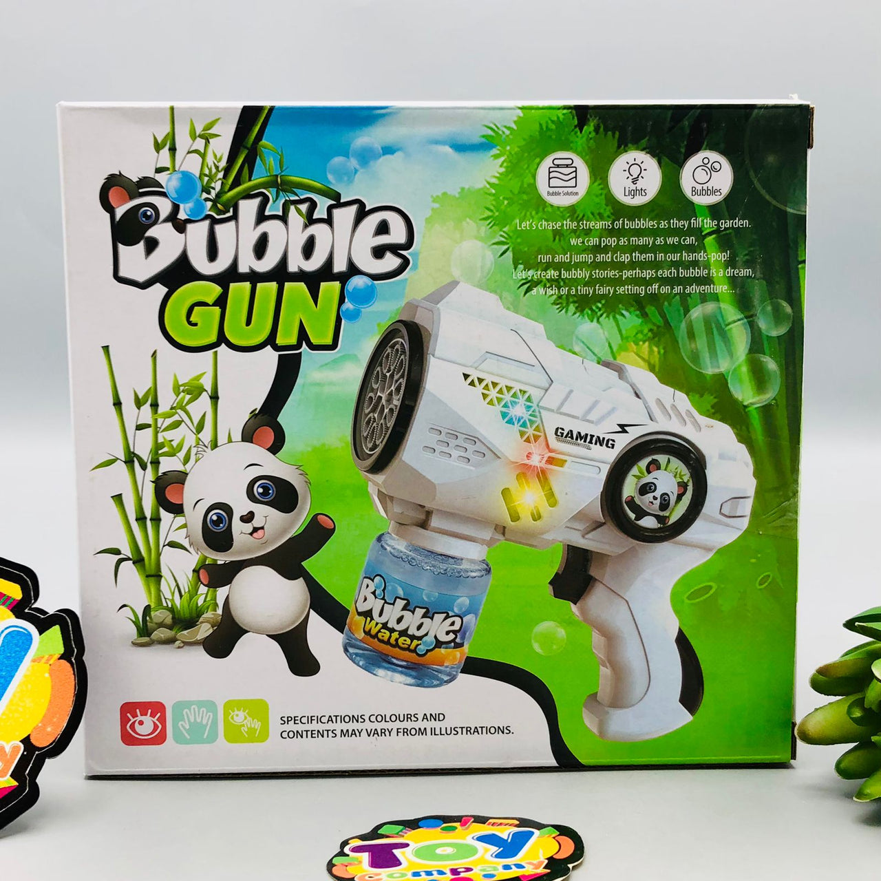 Panda Battery Powered Bubble Gun With Lights