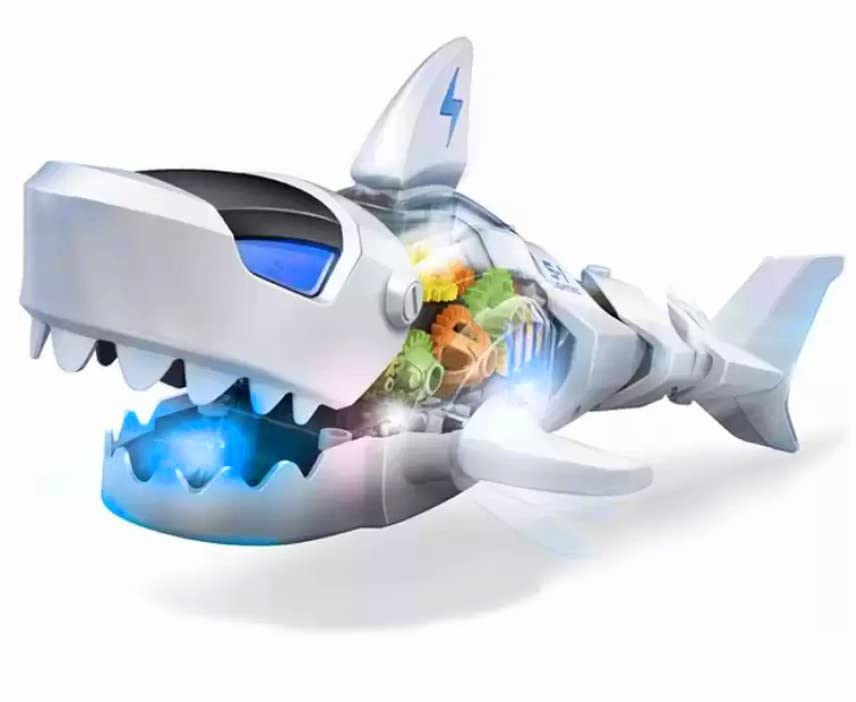 Transparent Gear Robot Shark With Light & Music