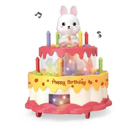 Electric Rotating Rabbit Cake With Light & Music