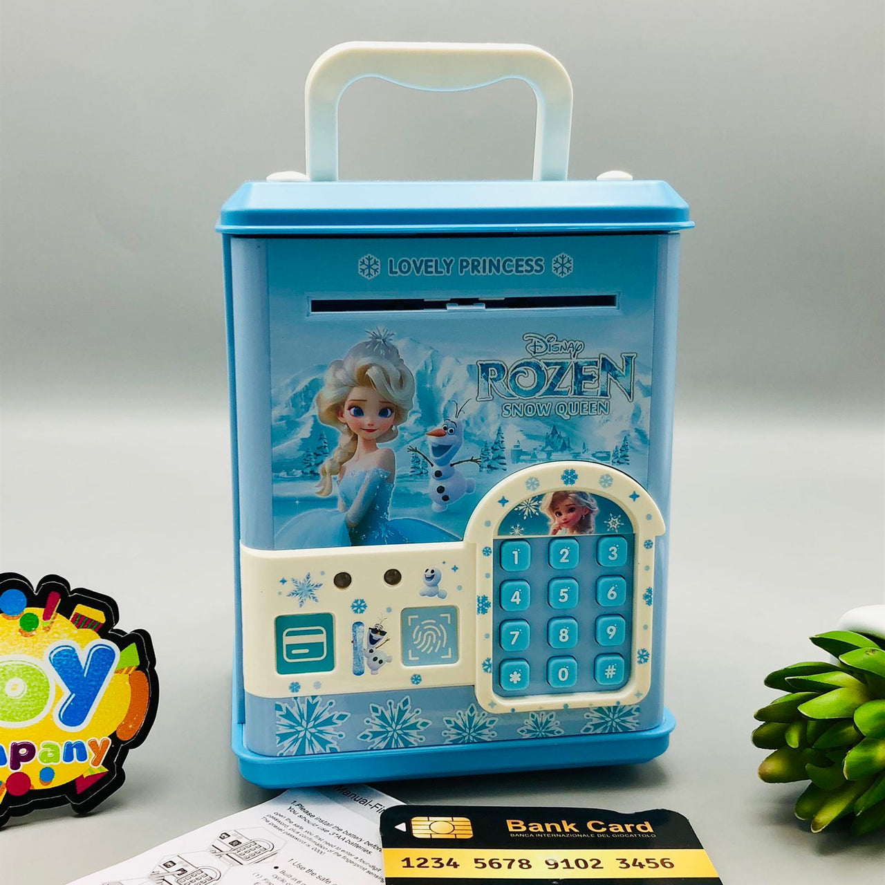 Frozen Fingerprint & Swipe Card Unlock Piggy Bank