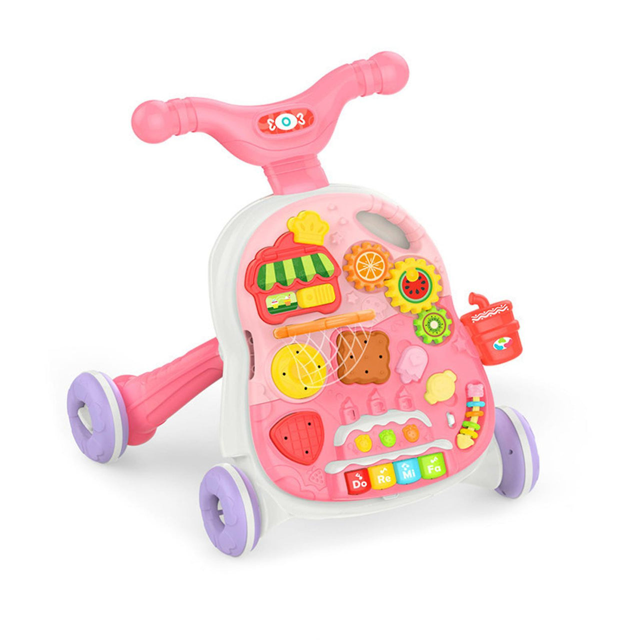 Huanger 2in1 Baby Musical Walker & Activity Table - Pink