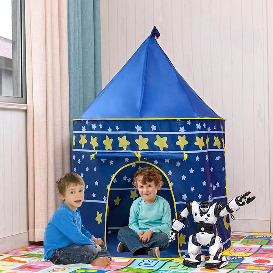 Portable Cubby Tent House For Kids - Blue