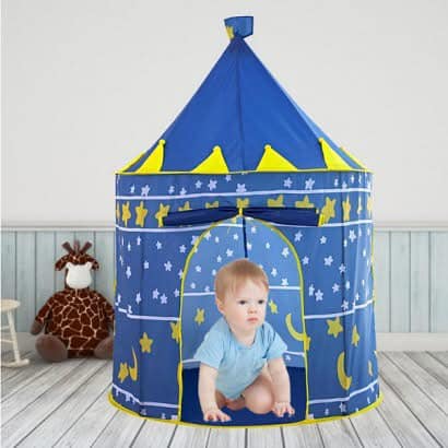 Portable Cubby Tent House For Kids - Blue