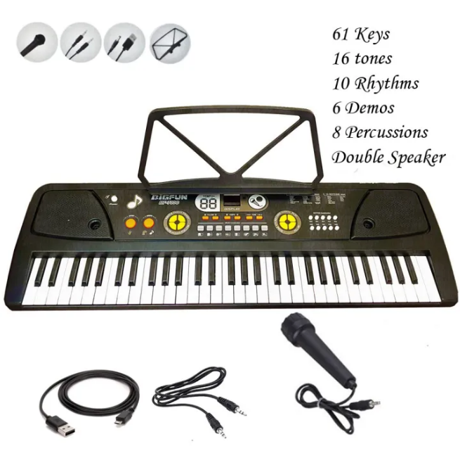 61 Keys BigFun Electronic Keyboard Piano With Mic