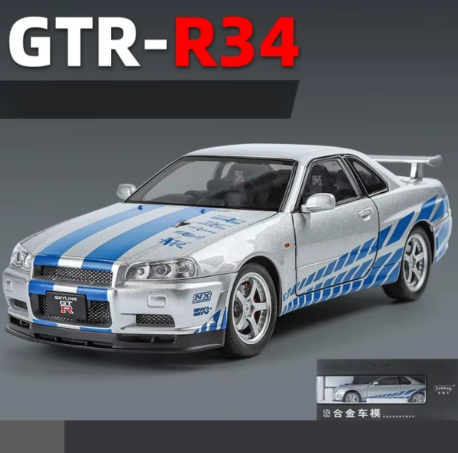 1:24 Diecast Nissan Skyline GTR R34 Model