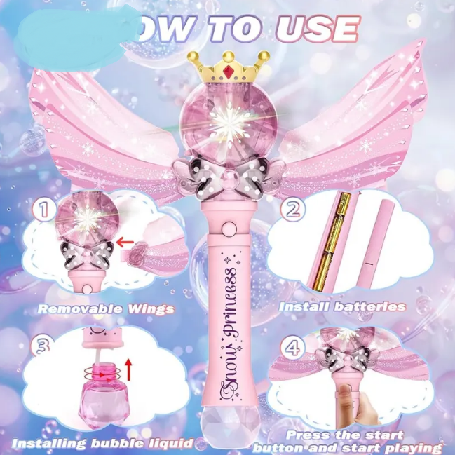 Battery Operated Snow Princess Bubble Wand