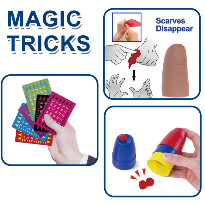 158 Ways Kids Pretend Play Magic Tricks Set With Hat