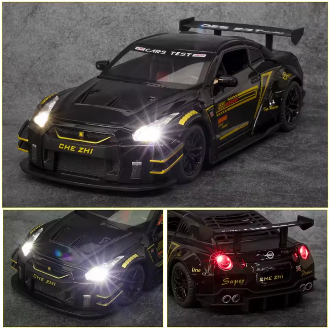 1:24 Diecast Nissan GTR R35 Model With Smoke