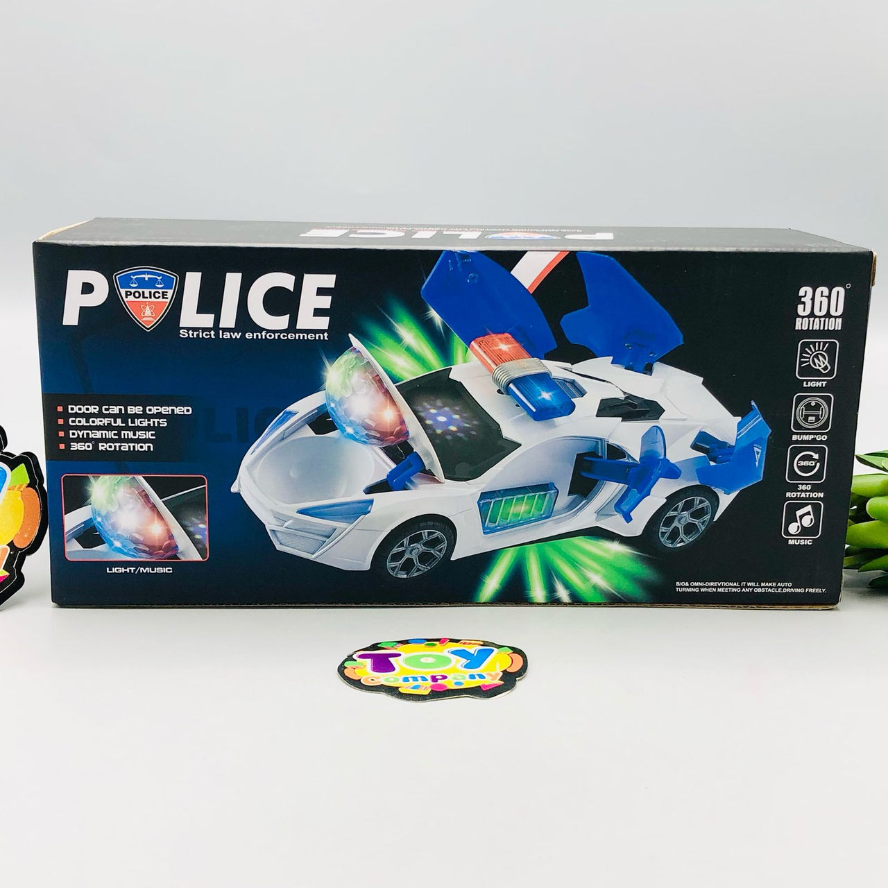 Electronic Musical Police Car With Openable Doors