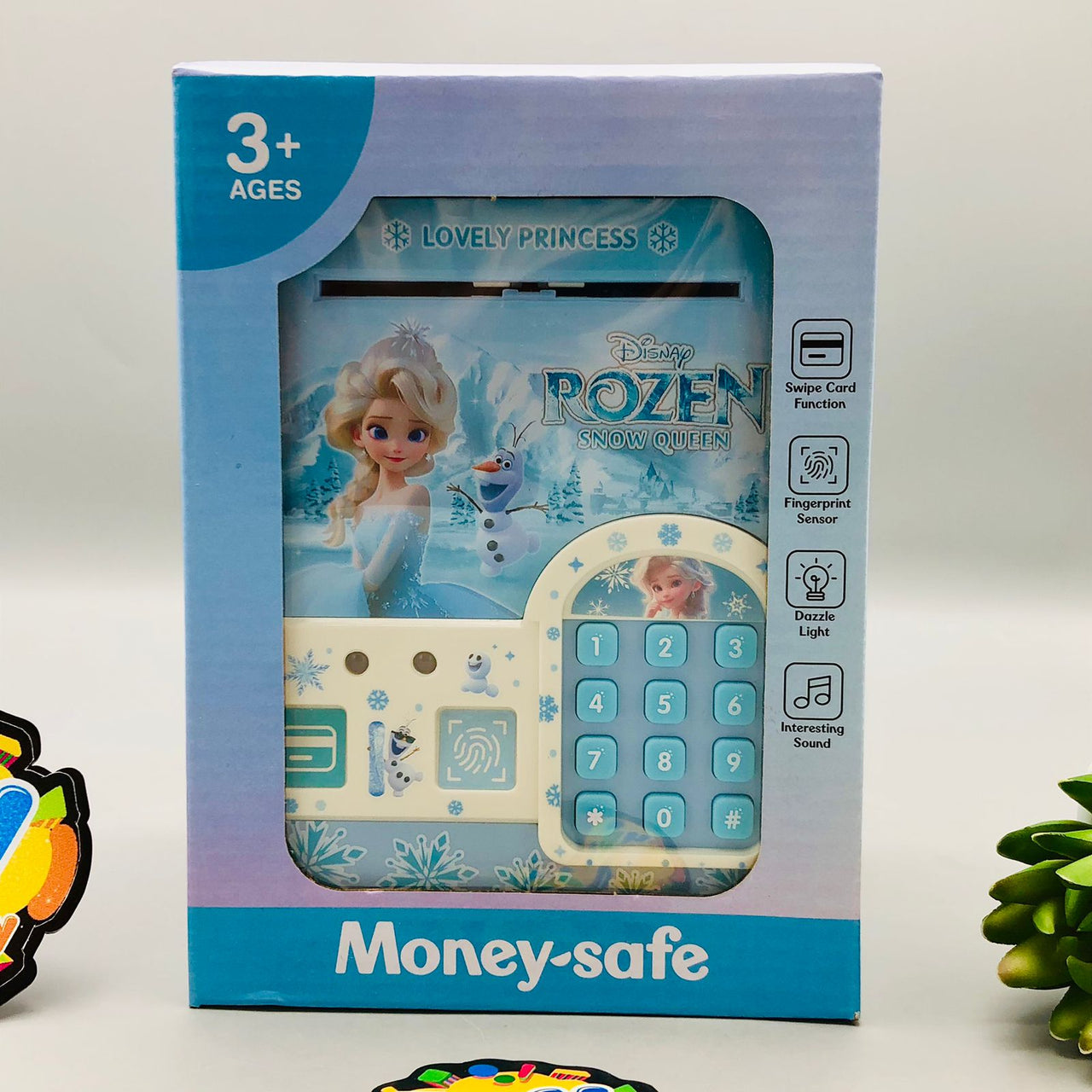 Frozen Fingerprint & Swipe Card Unlock Piggy Bank