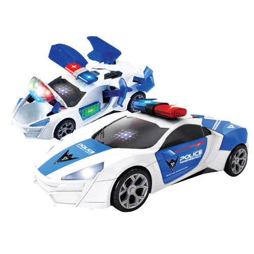 Electronic Musical Police Car With Openable Doors