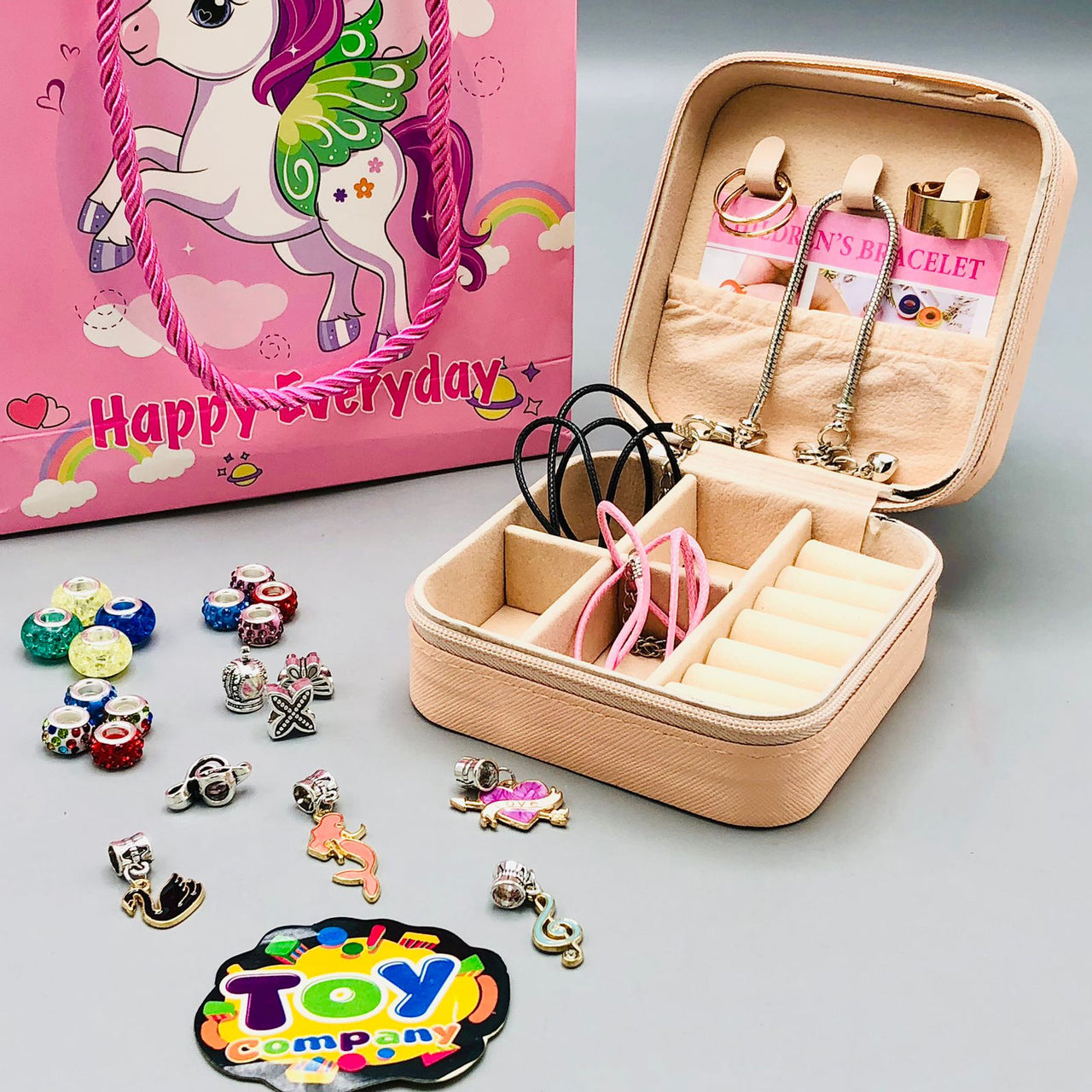 DIY Creative Charm Unicorn Jewellery Beads Set With Gift Bag