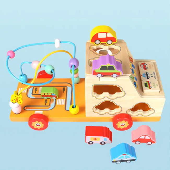 Wooden Multi-functional Puzzle Car