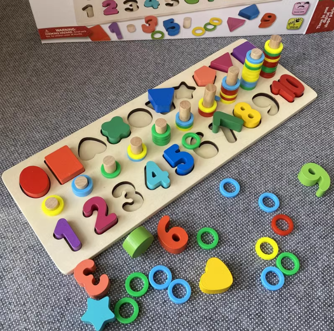 3in1 Wooden Math Stacking Board