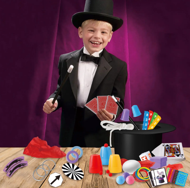 158 Ways Kids Pretend Play Magic Tricks Set With Hat