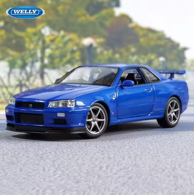 Welly 1:24 Diecast Nissan Skyline GTR R34 Model Car