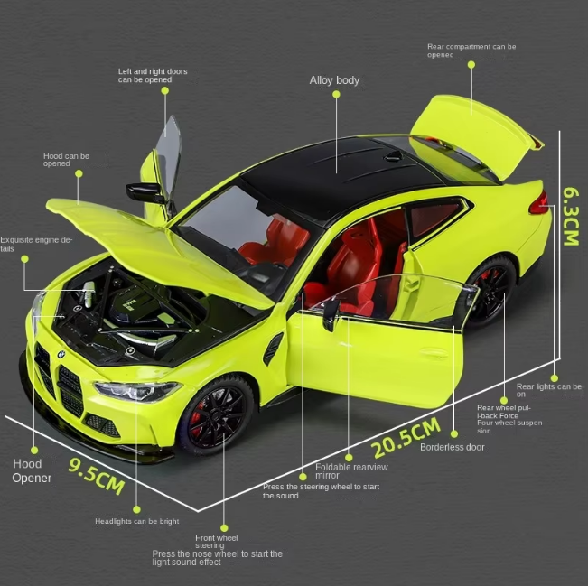 1:24 Diecast BMW M4 Model Car