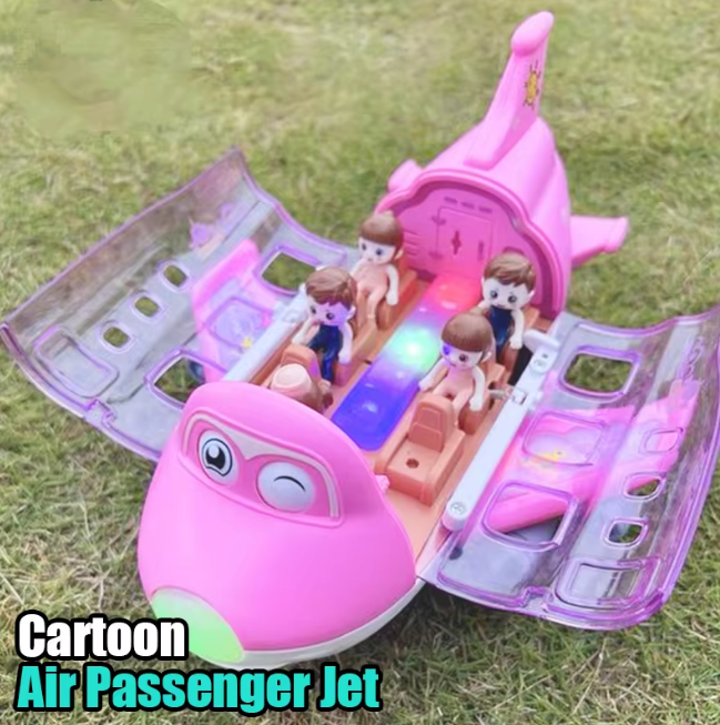 Battery Operated Airliner Toy With Light & Sound - Pink