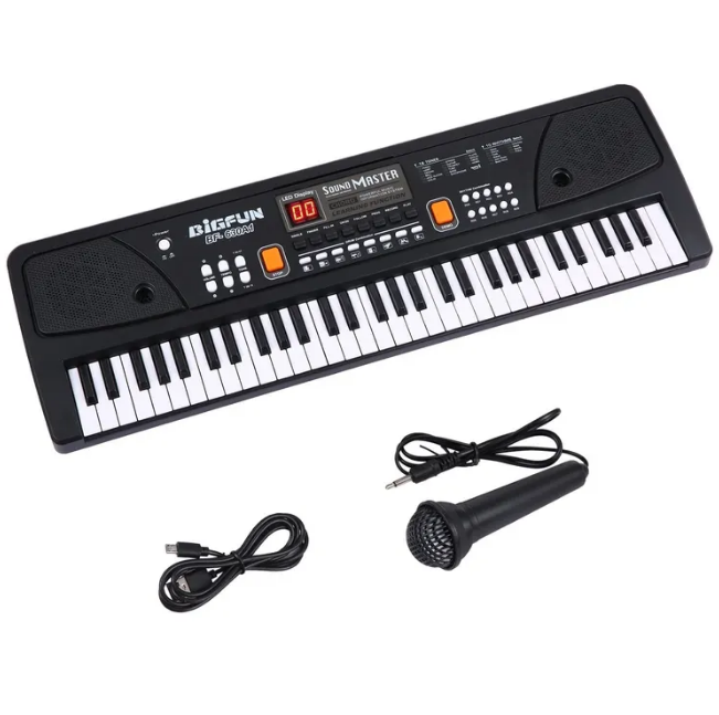 BigFun 61 Keys Electronic Keyboard Piano With Microphone