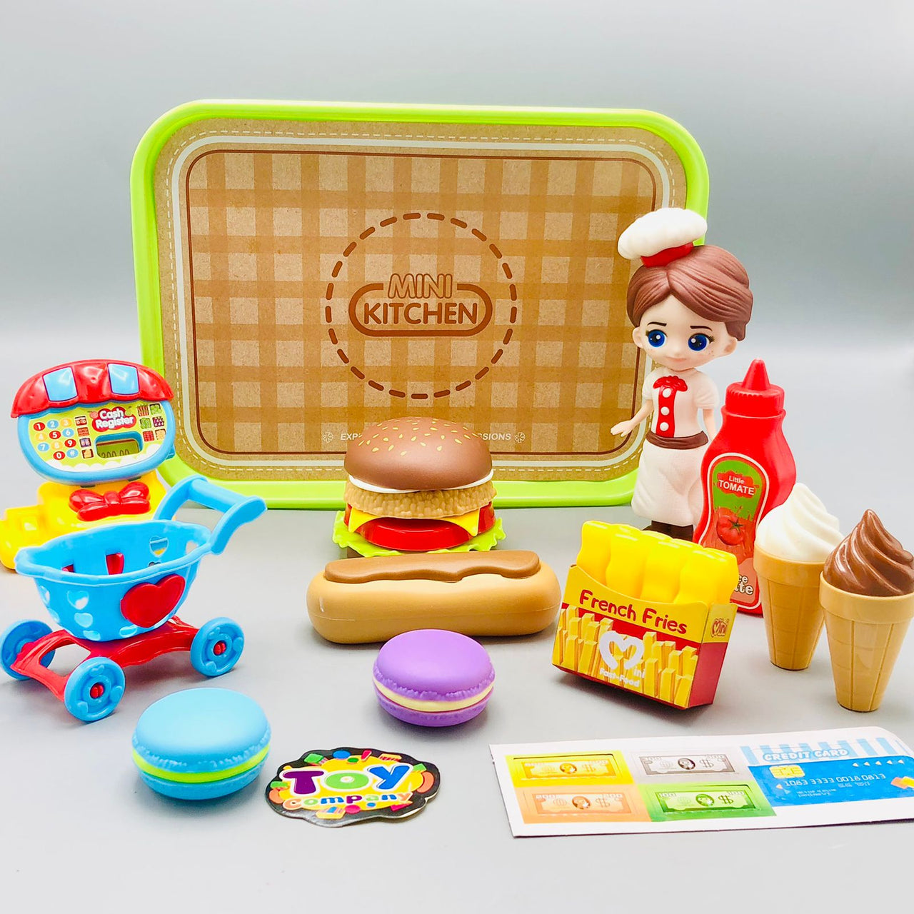 12Pcs Pretend Play Fast Food Restaurant Set