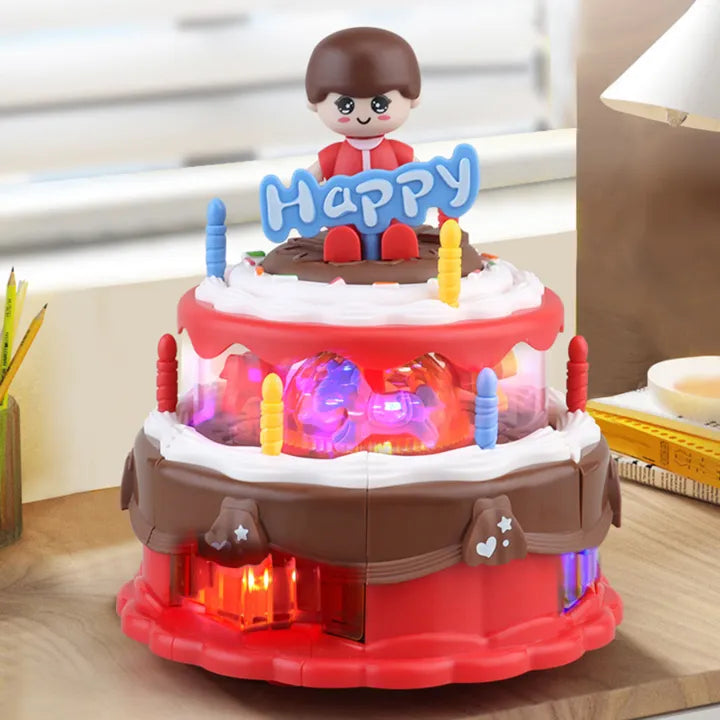 Electric Rotating Birthday Doll Cake With Light & Music