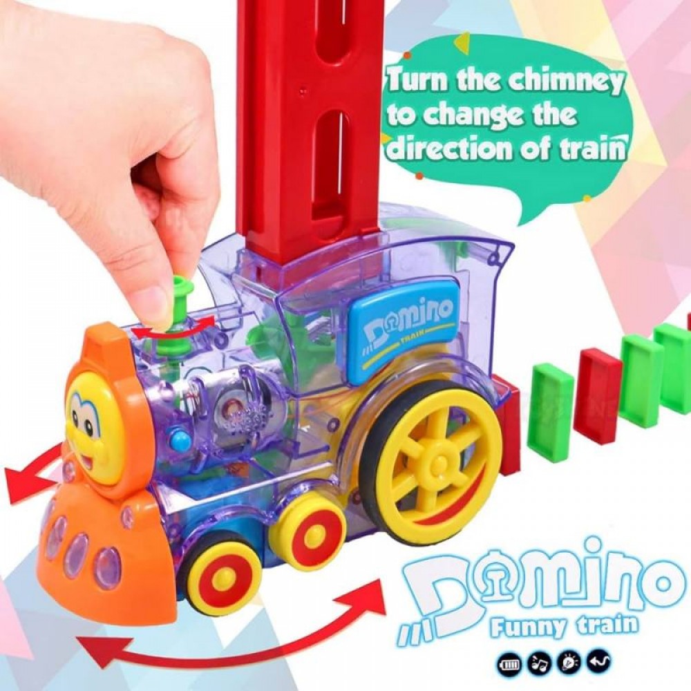 60Pcs Electric Domino Mini Train With Light & Sound