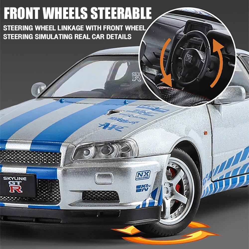 1:24 Diecast Nissan Skyline GTR R34 Model