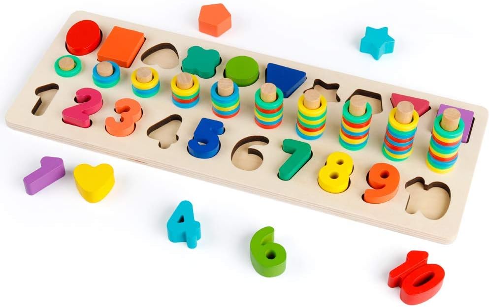 3in1 Wooden Math Stacking Board