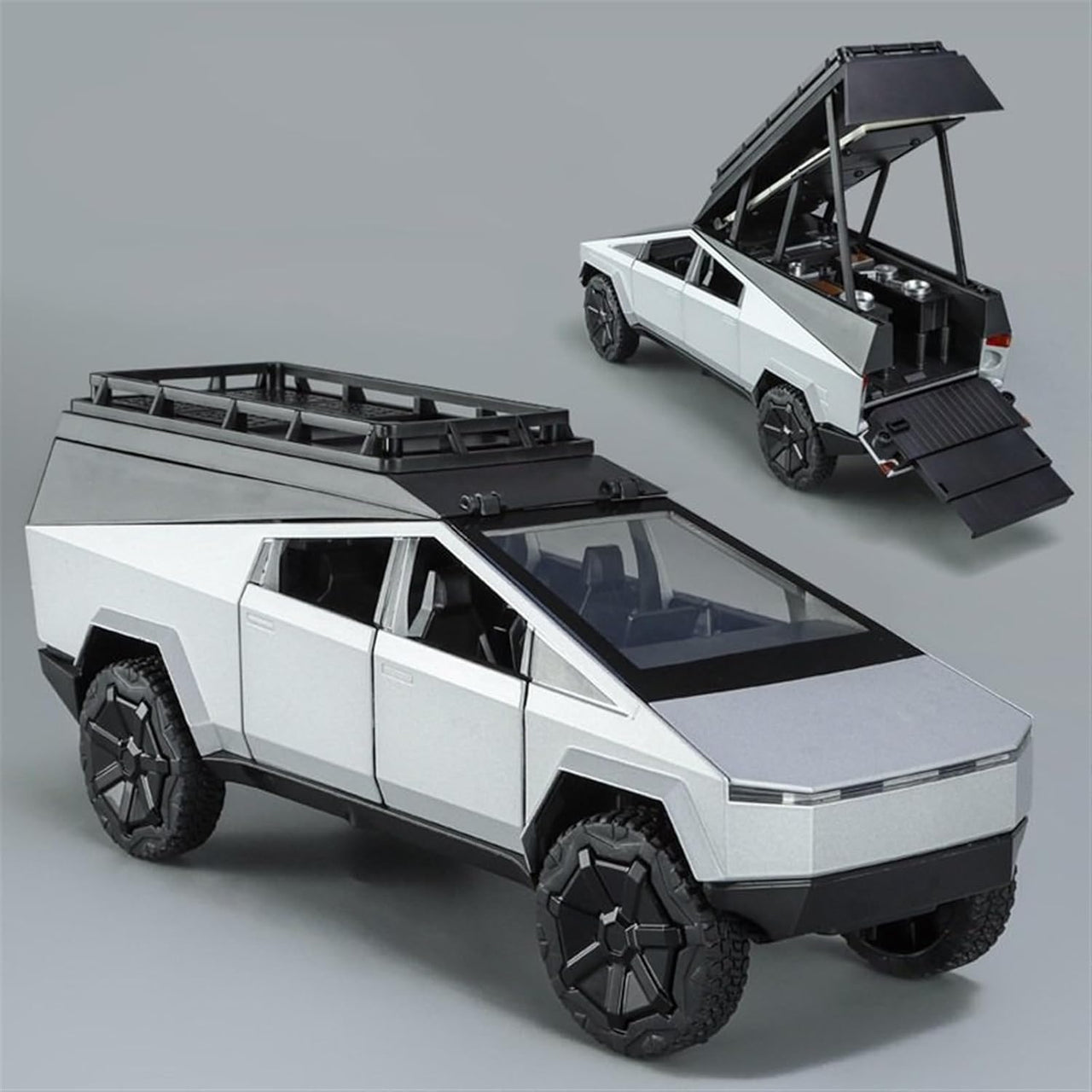 1:24 Diecast Tesla Camping Cybertruck With Bike