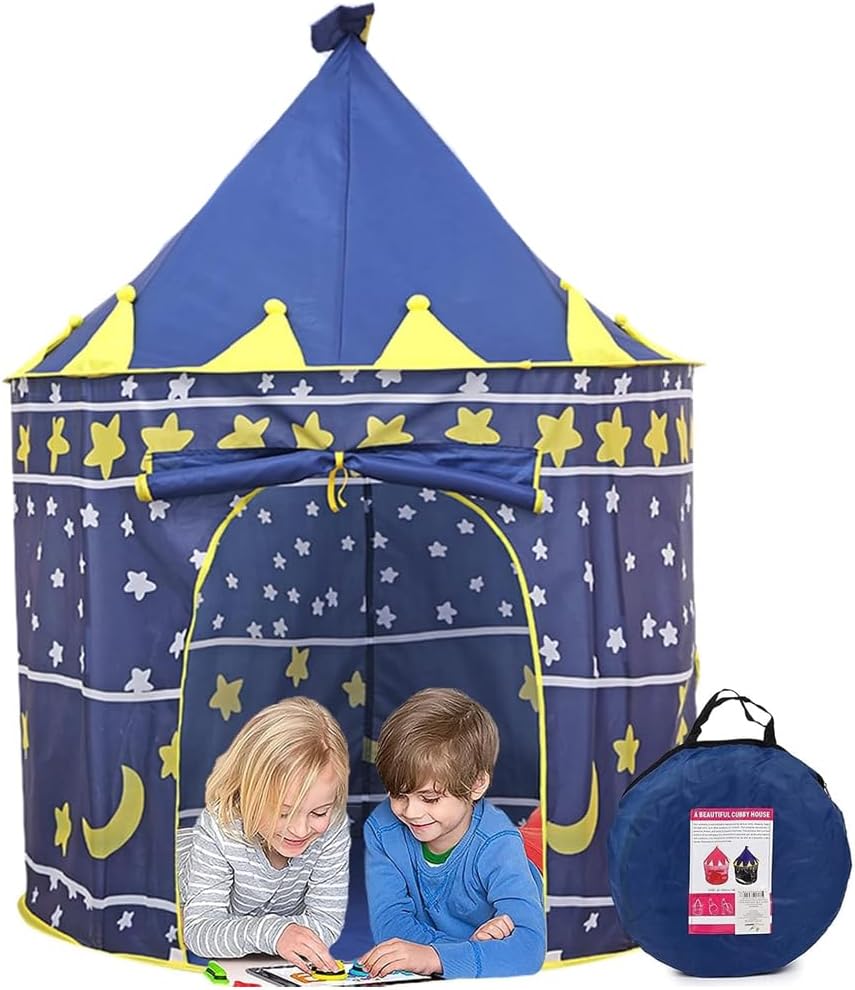 Portable Cubby Tent House For Kids - Blue